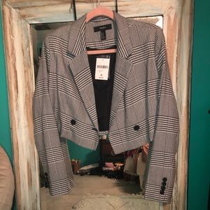 Forever21 Plaid Cropped Blazer